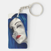 美しく壊れたゴシック女性ファンタジーオリジナルアート キーホルダー (裏面)