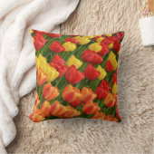 美しく多彩なチューリップのプリントの枕 クッション (ブランケット)