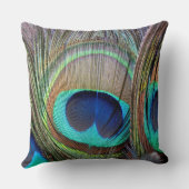 美しく多彩な孔雀の羽 クッション (裏面)