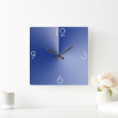 美しく大きく青い正方形の柱時計 スクエア壁時計 (ホーム)