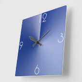 美しく大きく青い正方形の柱時計 スクエア壁時計 (傾斜)