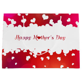 美しく幸せな母の日のハート ラージペーパーバッグ