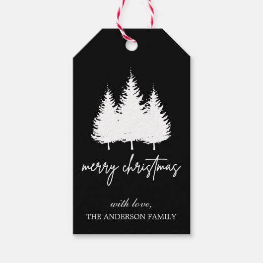 美しく愉快エレガントなクリスマスパーソナライズされた ギフトタグ (正面)
