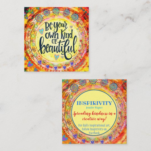 「美しく感動的な親切なカードを スクエア名刺 (正面/裏面)