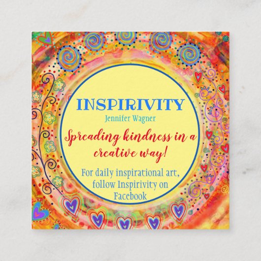 「美しく感動的な親切なカードを スクエア名刺 (裏面)