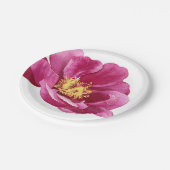 美しく手描きされたピンクの芍薬 ペーパープレート (アングル)