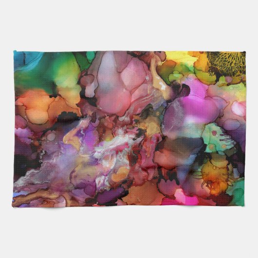 美しく抽象芸術カラフルのキッチンタオル キッチンタオル (横)