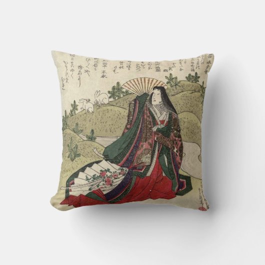 美しく日本のなヴィンテージのアートワークの枕 クッション (正面)