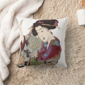 美しく日本のな芸者のデザインの装飾用クッション クッション (ブランケット)