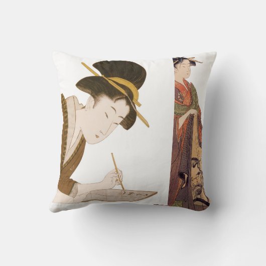 美しく日本のな芸術の装飾用クッション クッション (裏面)