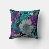 美しく明るい花柄 クッション (裏面)