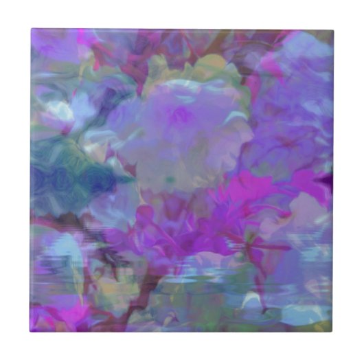 美しく明るく多色のな花柄 タイル (正面)