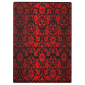 美しく明るく赤く及び黒い花のダマスク織 クリップボード (裏面)