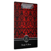 美しく明るく赤く及び黒い花のダマスク織 クリップボード (右)