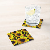 美しく明るく黄色いヒマワリ- ペーパーコースター (インサイチュ)