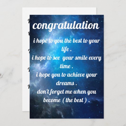 美しく最高の招待おめでとうございます 招待状 (正面/裏面)