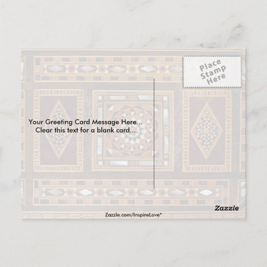 美しく有名な真珠の象嵌細工ダマス ポストカード (裏面)