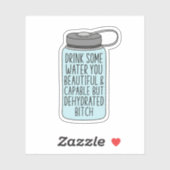 美しく有能な水を飲おもしろいめ シール (シート)