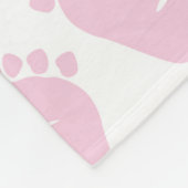 美しく柔らかいピンクのベビーの足跡 フリースブランケット (角)