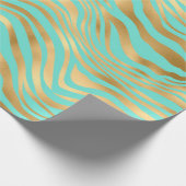 美しく波状の黄金のストライプ ラッピングペーパー (角)