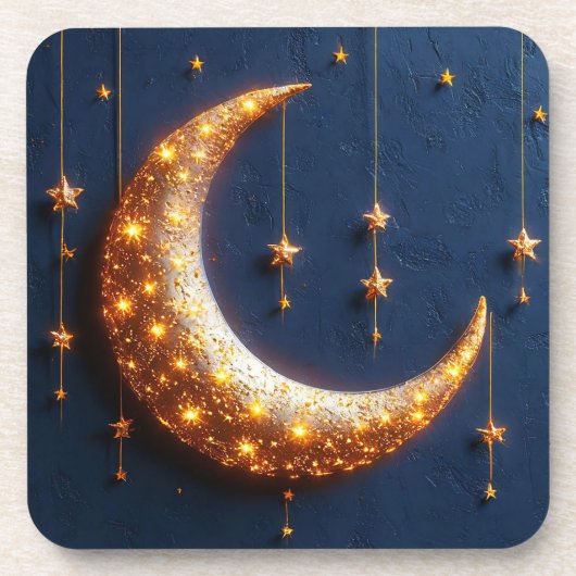 美しく照らされた三日月 コースター (正面)