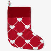 美しく白いハート スモールクリスマスストッキング (正面)