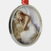 美しく白い天使のオーナメント メタルオーナメント (右)