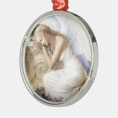 美しく白い天使のオーナメント メタルオーナメント (左)