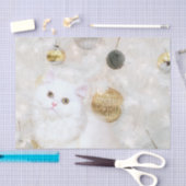 美しく白い子猫のクリスマス 薄葉紙 (クラフト)