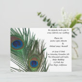 美しく白い孔雀の結婚式 招待状 (スタンド正面)