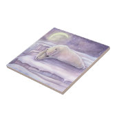 美しく眠るシロクマのアートワーク タイル (側面)