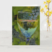美しく空白のなワインの芸術のメッセージカード カード (黄色い花)