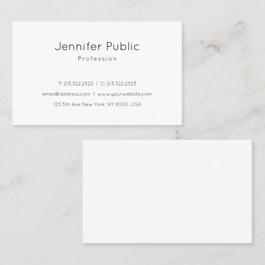 美しく粋でエレガントなモダンなデザインのお洒落な平野 名刺 (正面/裏面)