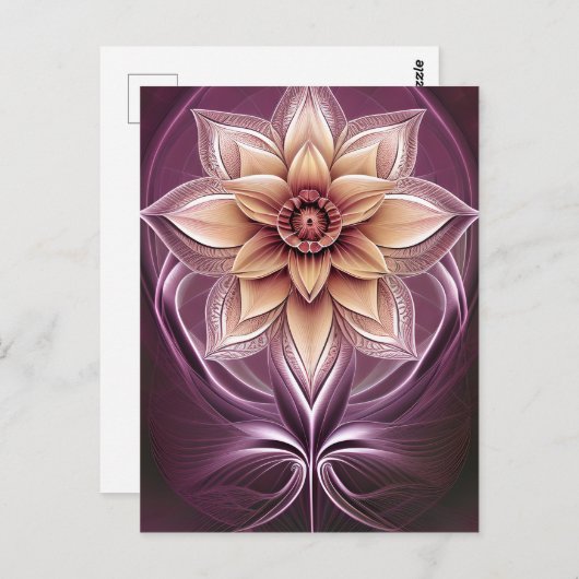 美しく素晴らしファンタジーモダンの蓮の花 ポストカード (正面/裏面)