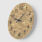 美しく素朴なレンガ壁の質 ラージ壁時計 (傾斜)