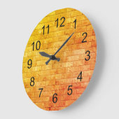 美しく素朴なレンガ壁の質 ラージ壁時計 (傾斜)