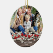 美しく素朴な家族写真のクリスマス セラミックオーナメント (右)