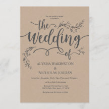 美しく素朴な結婚式招待状カード