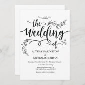 美しく素朴な結婚式招待状カード 招待状 (正面/裏面)