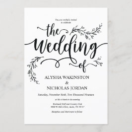 美しく素朴な結婚式招待状カード 招待状