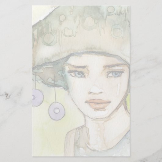 美しく繊細な少女の姿 便箋 (正面)