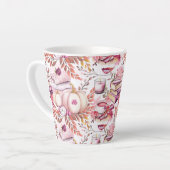 美しく美しいシックな秋のパターン カフェラテマグ (左アングル)