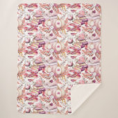 美しく美しいシックな秋のパターン シェルパブランケット (正面)