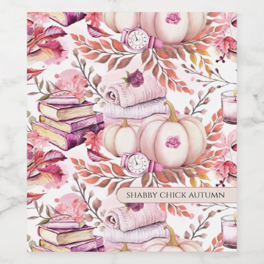 美しく美しいシックな秋のパターン ワインラベル (シングルラベル)