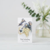 美しく荒いコリー犬の芸術 名刺 (スタンド正面)