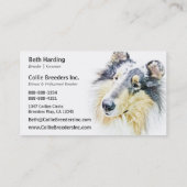 美しく荒いコリー犬の芸術 名刺 (裏面)