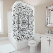 美しく装飾的な正方形の落書き シャワーカーテン (インサイチュ)