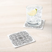 美しく装飾的な正方形の落書き スクエアペーパーコースター (インサイチュ)