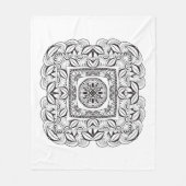 美しく装飾的な正方形の落書き フリースブランケット (正面)