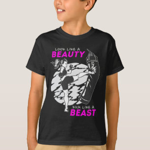 美しく見えて獣のように蹴る - キックボクシング Tシャツ